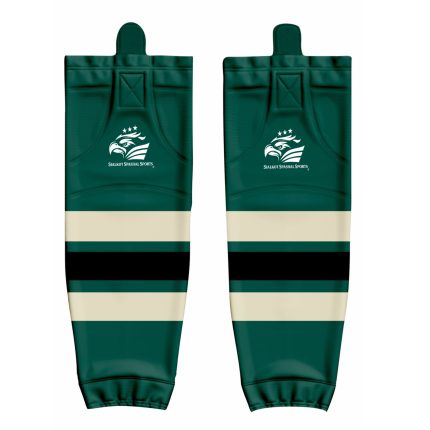 Custom Green Black Mustard Hockey Socks