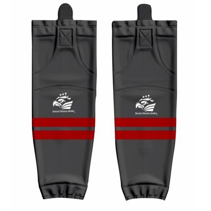 Custom Gray Red Hockey Socks
