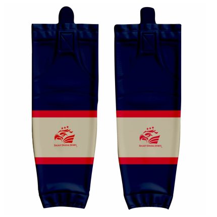 Custom Blue Red mustard Hockey Socks